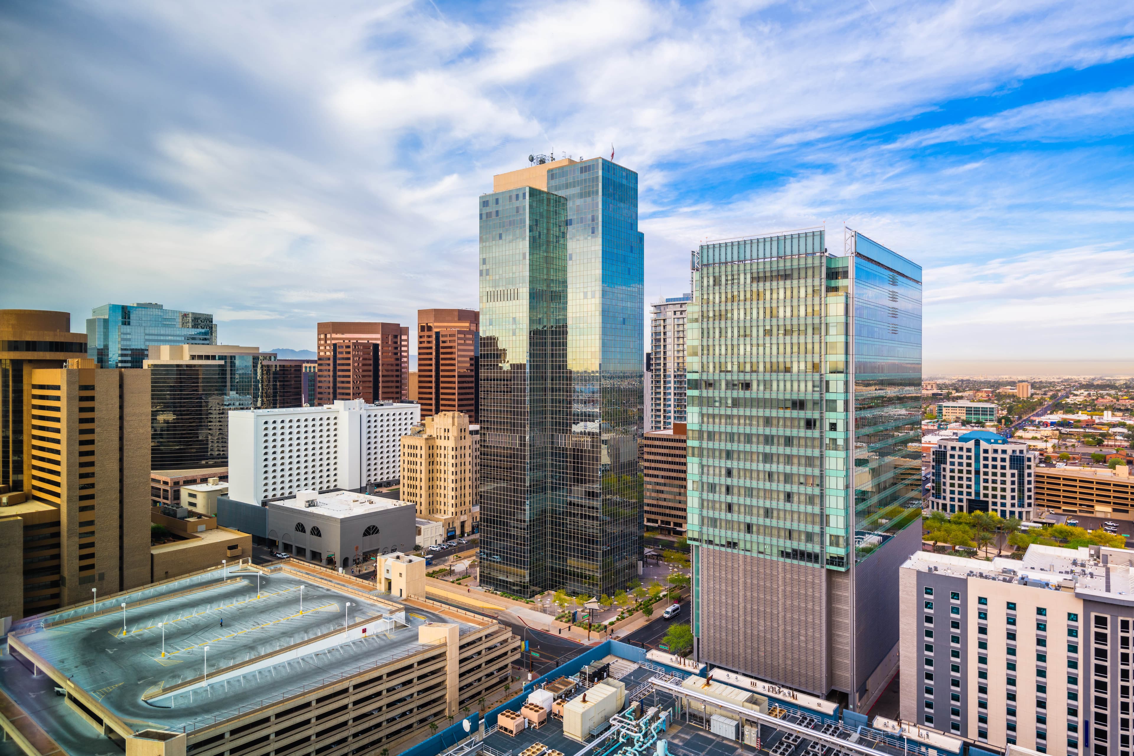 Phoenix skyline with modern buildings